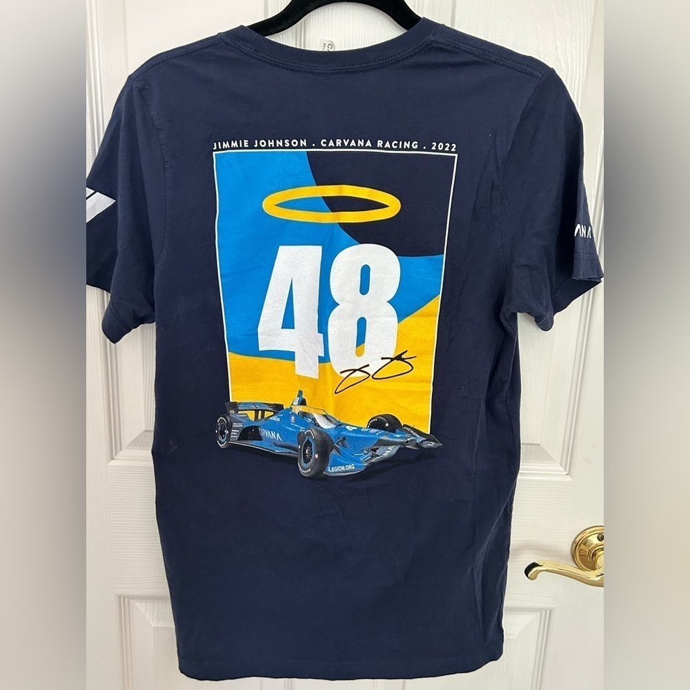 Jimmie Johnson #48  Navy Blue Racing T-Shirt - MEDIUM